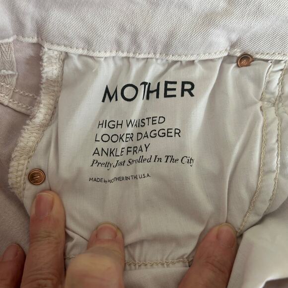 Mother Jeans Looker Dagger SZ26 Fray Ankle High Waisted Light Purple/Pink - Picture 6 of 11